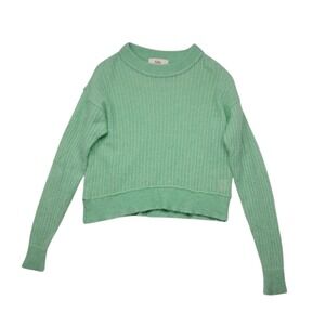 Kilte Sweater Women's 2* Medium Green Cashmere Baby Alpaca Silk Open Knit Soft